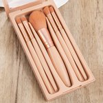 Personalized Birth Flower Bouquet Makeup Brush Set with Name 5 Pcs Brushes and Mirror Birthday Anniversary Gift for Women Girls