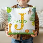Personalizzato Giraffa Gufo Mermaid Sport Ball Throw Pillow Cover con nome e iniziale Home Decor Compleanno regalo di famiglia per bambini famiglia