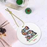 Spersonalizowane Wesołych Świąt Santa Hat Snowman Initial Ceramic Ornament With Name Christmas Tree Decor Party Gift For Family