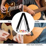 Gepersonaliseerde Verstelbare Oxford Gitaarriem en 12 stuks Plectrums met Geborduurde Naam Muziek Gear Accessoires Verjaardagsgeschenk voor Gitarist Muzikant