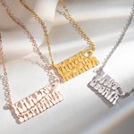 Personalised In My Era Groovy Bubble Font Double Name Necklace with Heart Birthday Anniversary Gift for Couple Besties