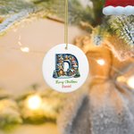 Spersonalizowane Wesołych Świąt Santa Hat Snowman Initial Ceramic Ornament With Name Christmas Tree Decor Party Gift For Family