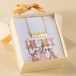 Personalised In My Era Groovy Bubble Font Double Name Necklace with Heart Birthday Anniversary Gift for Couple Besties
