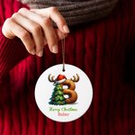 Spersonalizowane Wesołych Świąt Santa Hat Snowman Initial Ceramic Ornament With Name Christmas Tree Decor Party Gift For Family