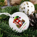 Spersonalizowane Wesołych Świąt Santa Hat Snowman Initial Ceramic Ornament With Name Christmas Tree Decor Party Gift For Family