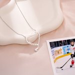 Personalised Exquisite Heart Shape Hockey Pendant Necklace with Name Birthday Anniversary Gift for Hockey Lovers
