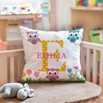Personalizzato Giraffa Gufo Mermaid Sport Ball Throw Pillow Cover con nome e iniziale Home Decor Compleanno regalo di famiglia per bambini famiglia