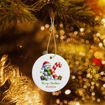 Spersonalizowane Wesołych Świąt Santa Hat Snowman Initial Ceramic Ornament With Name Christmas Tree Decor Party Gift For Family