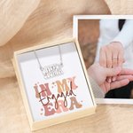 Personalised In My Era Groovy Bubble Font Double Name Necklace with Heart Birthday Anniversary Gift for Couple Besties