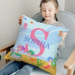 Personalizzato Giraffa Gufo Mermaid Sport Ball Throw Pillow Cover con nome e iniziale Home Decor Compleanno regalo di famiglia per bambini famiglia