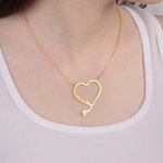 Personalised Exquisite Heart Shape Hockey Pendant Necklace with Name Birthday Anniversary Gift for Hockey Lovers