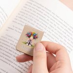 Personalized Cute Quirky Girl Magnetic Leather Bookmark Clip with Engraved Name Birthday Gift for Book Lovers Bookworm