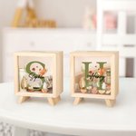Personalisierte niedliche Eichhörnchen Bär Woodland Tier klar hölzerne Spardose mit Namen und Initialen Geburtstag Kindertag Geschenk für Kinder