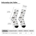 Chaussettes Multicolores Personnalisées avec Nom et Photo de Chien Chat Motif à Pattes Mignonnes Cadeau d'Anniversaire Noël pour Amoureux des Animaux