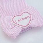Personalisierte Streifen Säuglingskrankenhaus Mütze Beanie mit gesticktem Namen Neugeborenes Baby Dusche Geschenk für Baby Jungen Mädchen