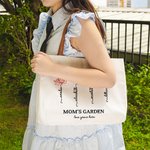 Personalized Birth Flower Garden Canvas Tote Bag with Name Handle Birthday Christmas Gift for Women Girls