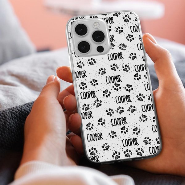 Personalized Multi-color Cute Dog Paw Phone Case for iPhone with Name Birthday Gift for Pet Lover