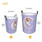 Personalised Swan Lake Ballet Girl Initial Collosiple Laundry Storage Basket with Name and Handle Birthday Gift for Ballet Dancing Lovers