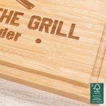 Gepersonaliseerde King of The Grill FSC Bamboo Gegraveerde Charcuterie Snijplank met Sapgroef Bruiloft Housewarming Gift voor Familie