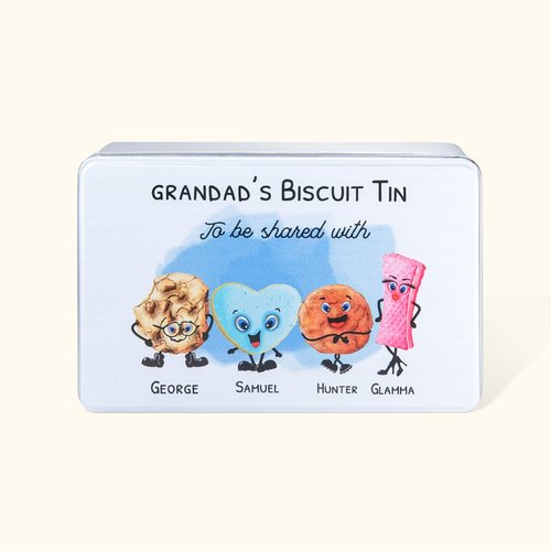 Personalised Food Grade Metal Biscuit Tin with Name and Text Birthday Gift Christmas Gift for Family