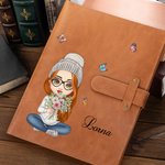 Personalised Family Birth Flower Bouquet Cartoon A5 PU Leather Cover Recipe Notebook with Storage Pocket Birthday Cooking Gift for Mom Grandma