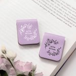Personalised Birth Flower Wreath Magnetic Leather Bookmark Clip with Name Birthday Christmas Gift for Book Lover Librarian