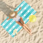 Personalized Oversized Classic Stripe Beach Towel with Name Quick Dry Summer Holiday Essentials Birthday Gift for Women Men
