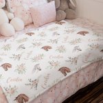 Personalized Flower Horse Soft Throw Blanket with Name Home Decor Birthday Baby Shower Gift for Babies