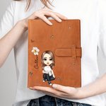 Born to Bloom Journal - Personalised PU Leather A5 Sketchbook Notebook with Name & Birth Flower - for Students, Dreamers & Loved Ones
