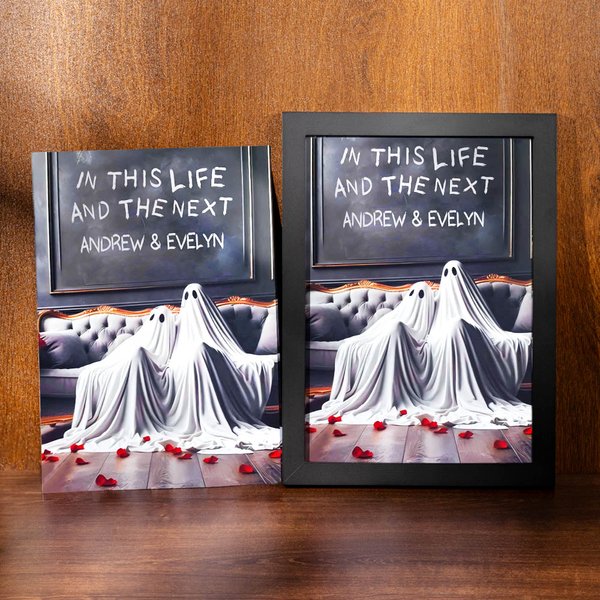 Personalized In This Life And The Next Ghost Art Print with Names Alternative Gothic Wall Decor Romantic Wedding Anniversary Gift for Couple