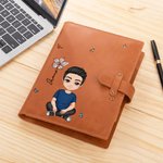 Born to Bloom Journal - Personalised PU Leather A5 Sketchbook Notebook with Name & Birth Flower - for Students, Dreamers & Loved Ones
