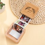 Personalized Floral Text Wooden Pull Out Memory Collection Photo Box with 2-14 Accordion Pictures Birthday Anniversary Keepsake Gift for Family Friend