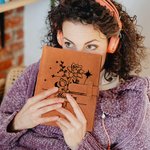 Fiore di nascita personalizzato con segno zodiacale A5 Copertina del taccuino in pelle PU con nome Regalo di compleanno per artisti e lavoratori d'ufficio