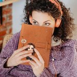 Born to Bloom Journal - Personalised PU Leather A5 Sketchbook Notebook with Name & Birth Flower - for Students, Dreamers & Loved Ones