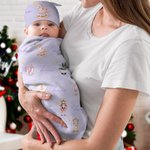 Personlig klassisk eventyrkarakterer Navn Mykt swaddle teppe og hatt sett Baby shower dåpsgave til nyfødt