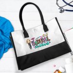 Personalized Cute Cartoon Medical Assistant Canvas Tote Bag Nurse Week Birthday Gift for Medical Assistant Nurse Doctor