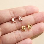 Personaliserte Mini 3D Bubble Initial Letter Stud Øredobber Minimalistiske smykker Bursdag Jubileum Gave til kvinner Jenter