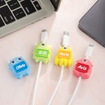Personalised 3D Luminous Cute Monster Magnetic Cable Protector Name Tag with 1.5m Charging Cable for iPhone USB Type C Birthday Gift for Family Friend