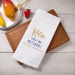 Torchon en Coton 100 % Personnalisé avec Nom Décoration de Cuisine Cadeau de Retraite pour la Famille