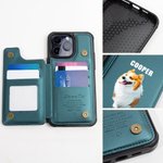 Personalisierte niedliche Ölmalerei Haustier Foto Leder Flip Wallet Handyhülle mit RFID-Blockierung Kartenhalter Geburtstagsgeschenk für Katze Hundeliebhaber