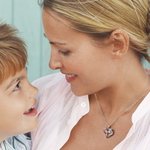 Personalisierte Herz Rose Zwei-Ton Mutter Sohn Halskette mit Geburtssteinen Geburtstag Muttertag Geschenk für Frauen