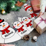 Jupe de Sapin Personnalisée avec Bonhommes de Neige et Noms Décoration de Maison Cadeau de Noël pour Famille