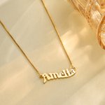 Personligt minimalistiskt trendigt vågigt namnhalsband Födelsedags- och jubileumsgåva för kvinnor