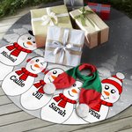 Jupe de Sapin Personnalisée avec Bonhommes de Neige et Noms Décoration de Maison Cadeau de Noël pour Famille