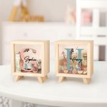 Personalised Cute Giraffe Zebra Tiger Wood Clear Money Box Piggy Bank with Name and Initial Children's Day Birthday Gift for Kids