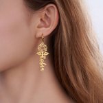 Boucles d'Oreilles Personnaliées avec Nom Style de Tournesol Bijoux Minimalistes Cadeau Anniversaire pour Femmes Filles