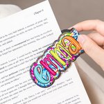 Where Every Chapter Knows Your Name - Personalised Bright Paisley Floral Doodle Magnetic Bookmark Clips Reading Birthday Gift