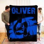 Personalized Multicolour Boxing Gloves Soft Throw Blanket with Name Home Decor Birthday Gift for Boxing Enthusiast