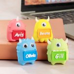 Personalised 3D Luminous Cute Monster Magnetic Cable Protector Name Tag with 1.5m Charging Cable for iPhone USB Type C Birthday Gift for Family Friend
