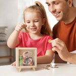 Personalised Cute Giraffe Zebra Tiger Wood Clear Money Box Piggy Bank with Name and Initial Children's Day Birthday Gift for Kids